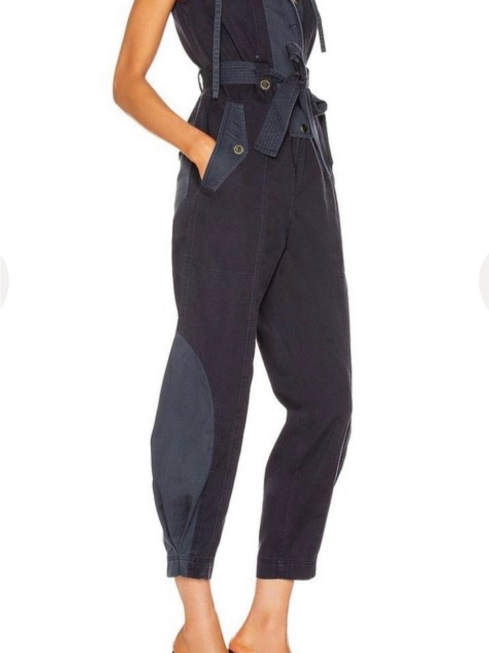 ULLA JOHNSON VALENTINE JUMPSUIT MIDNIGHT PATCHWORK WOMENS SIZE 4 MSRP 500$